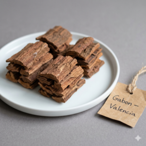iboga root bark pieces on white plate